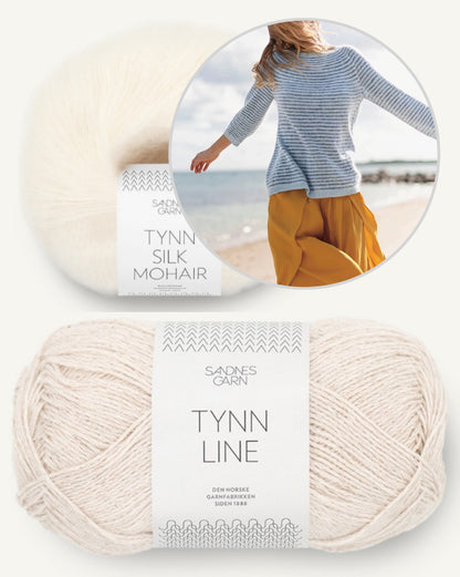 Sommerstreifen Pullover | bløde striber i Tynn Line og Tynn Silk Mohair fra Sandnes Garn