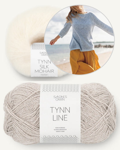 Sommerstreifen Pullover | bløde striber i Tynn Line og Tynn Silk Mohair fra Sandnes Garn