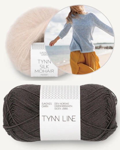 Sommerstreifen Pullover | weiche Streifen aus Tynn Line und Tynn Silk Mohair von Sandnes Garn