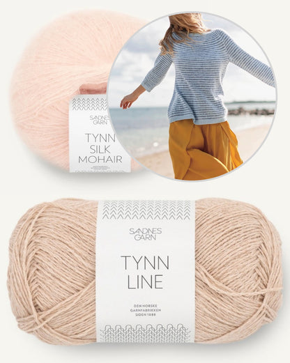 Sommerstreifen Pullover | bløde striber i Tynn Line og Tynn Silk Mohair fra Sandnes Garn