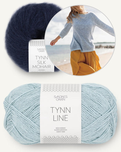 Sommerstreifen Pullover | bløde striber i Tynn Line og Tynn Silk Mohair fra Sandnes Garn