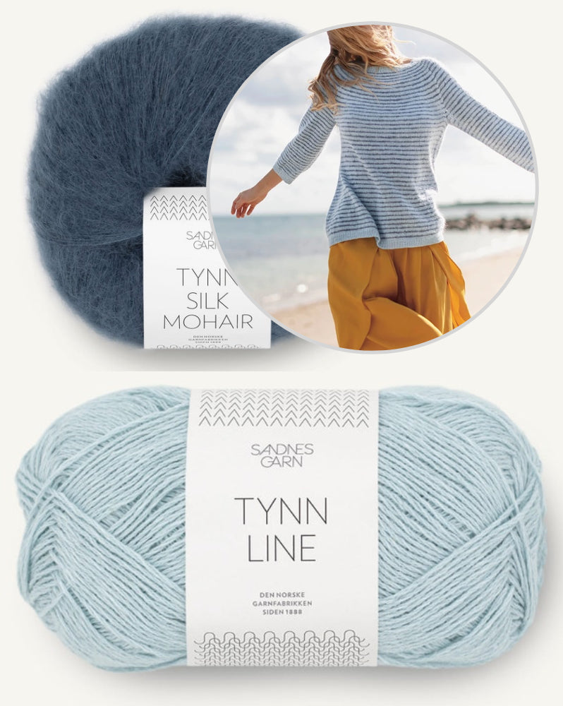 Sommerstreifen Pullover | weiche Streifen aus Tynn Line und Tynn Silk Mohair von Sandnes Garn