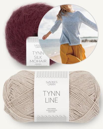 Sommerstreifen Pullover | weiche Streifen aus Tynn Line und Tynn Silk Mohair von Sandnes Garn