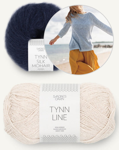 Sommerstreifen Pullover | bløde striber i Tynn Line og Tynn Silk Mohair fra Sandnes Garn