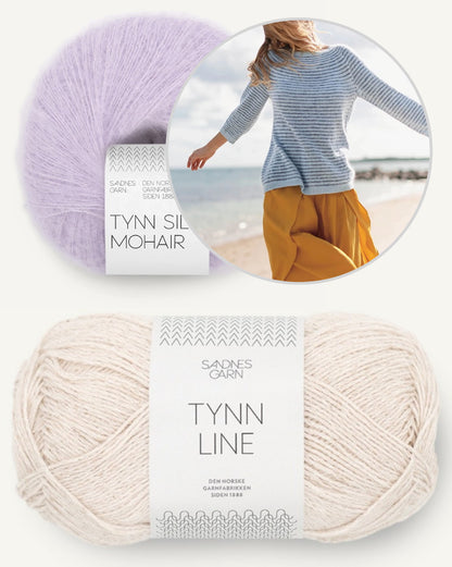 Sommerstreifen Pullover | bløde striber i Tynn Line og Tynn Silk Mohair fra Sandnes Garn