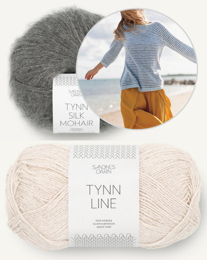 Sommerstreifen Pullover | weiche Streifen aus Tynn Line und Tynn Silk Mohair von Sandnes Garn