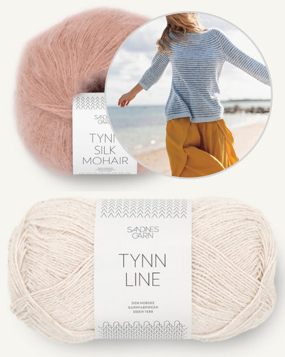 Sommerstreifen Pullover | bløde striber i Tynn Line og Tynn Silk Mohair fra Sandnes Garn