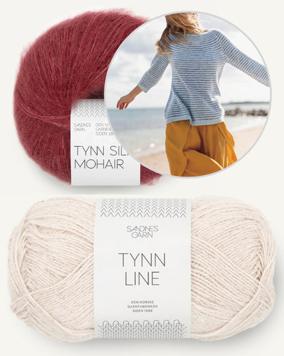 Sommerstreifen Pullover | weiche Streifen aus Tynn Line und Tynn Silk Mohair von Sandnes Garn