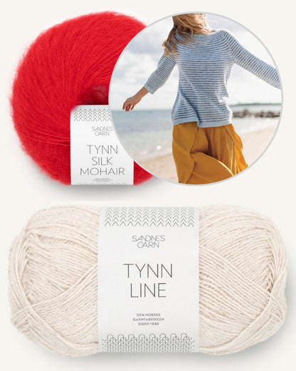 Sommerstreifen Pullover | bløde striber i Tynn Line og Tynn Silk Mohair fra Sandnes Garn