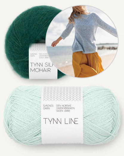 Sommerstreifen Pullover | bløde striber i Tynn Line og Tynn Silk Mohair fra Sandnes Garn