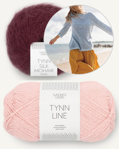 Sommerstreifen Pullover | bløde striber i Tynn Line og Tynn Silk Mohair fra Sandnes Garn