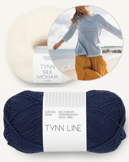 Sommerstreifen Pullover | weiche Streifen aus Tynn Line und Tynn Silk Mohair von Sandnes Garn