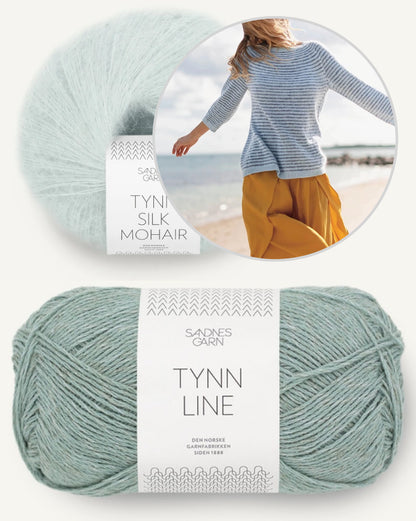 Sommerstreifen Pullover | bløde striber i Tynn Line og Tynn Silk Mohair fra Sandnes Garn