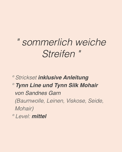 Sommerstreifen Pullover | weiche Streifen aus Tynn Line und Tynn Silk Mohair von Sandnes Garn