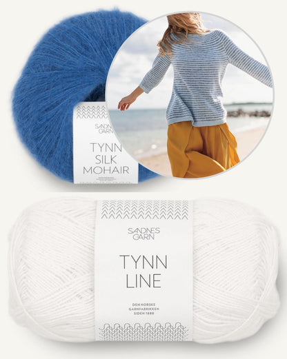 Sommerstreifen Pullover | weiche Streifen aus Tynn Line und Tynn Silk Mohair von Sandnes Garn