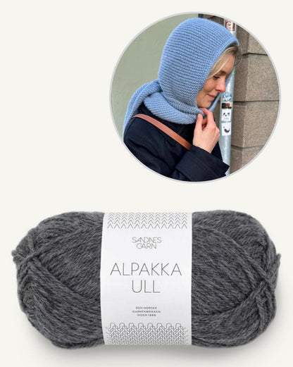 Sophie Hood Alpaka | kuschelwarmer Kapuzenschal mit Alpakka Ull von Sandnes Garn