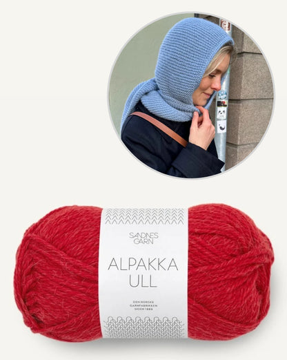Sophie Hood Alpaka | kuschelwarmer Kapuzenschal mit Alpakka Ull von Sandnes Garn