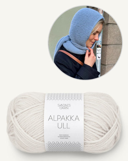Sophie Hood Alpaka | kuschelwarmer Kapuzenschal mit Alpakka Ull von Sandnes Garn