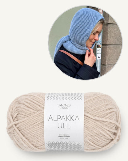 Sophie Hood Alpaka | kuschelwarmer Kapuzenschal mit Alpakka Ull von Sandnes Garn