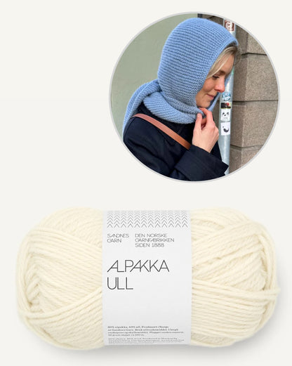 Sophie Hood Alpaka | kuschelwarmer Kapuzenschal mit Alpakka Ull von Sandnes Garn