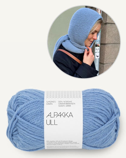 Sophie Hood Alpaka | kuschelwarmer Kapuzenschal mit Alpakka Ull von Sandnes Garn