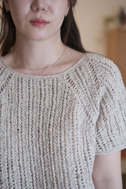 Sablé Top | zarte Bouclé Streifen aus Curly Cotton von Gepard Garn