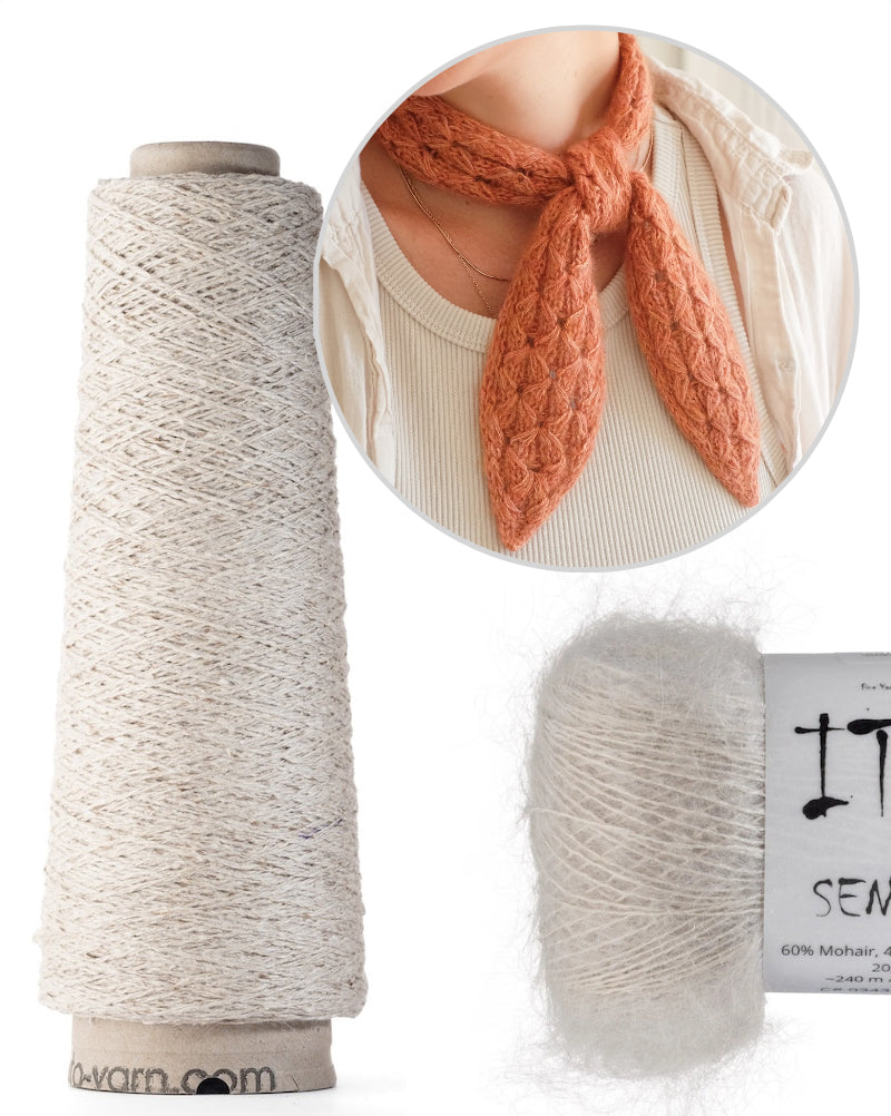 Star Jasmine Mini Scarf von Ksenia Naidyon mit Kinu und Sensai von ITO Yarn 8