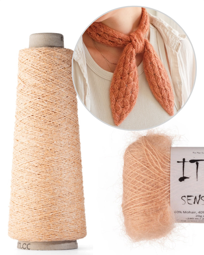 Star Jasmine Mini Scarf von Ksenia Naidyon mit Kinu und Sensai von ITO Yarn 12