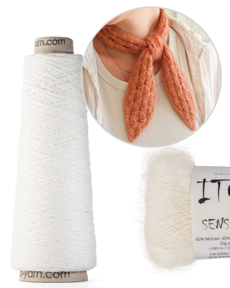 Star Jasmine Mini Scarf von Ksenia Naidyon mit Kinu und Sensai von ITO Yarn 11