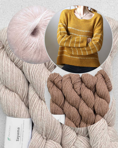 Sticky Sweet Sweater | lässige Streifen mit Sayama und Mohair Bliss von Pascuali