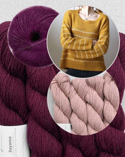 Sticky Sweet Sweater | lässige Streifen mit Sayama und Mohair Bliss von Pascuali