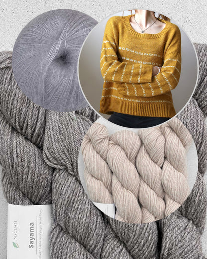 Sticky Sweet Sweater | lässige Streifen mit Sayama und Mohair Bliss von Pascuali
