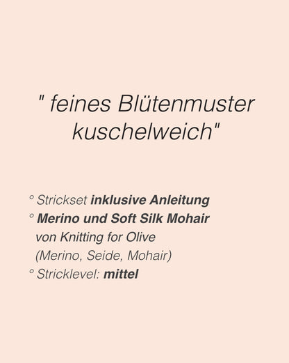 Stirnband Akina | feines Muster aus Merino und Soft Silk Mohair von Knitting for Olive