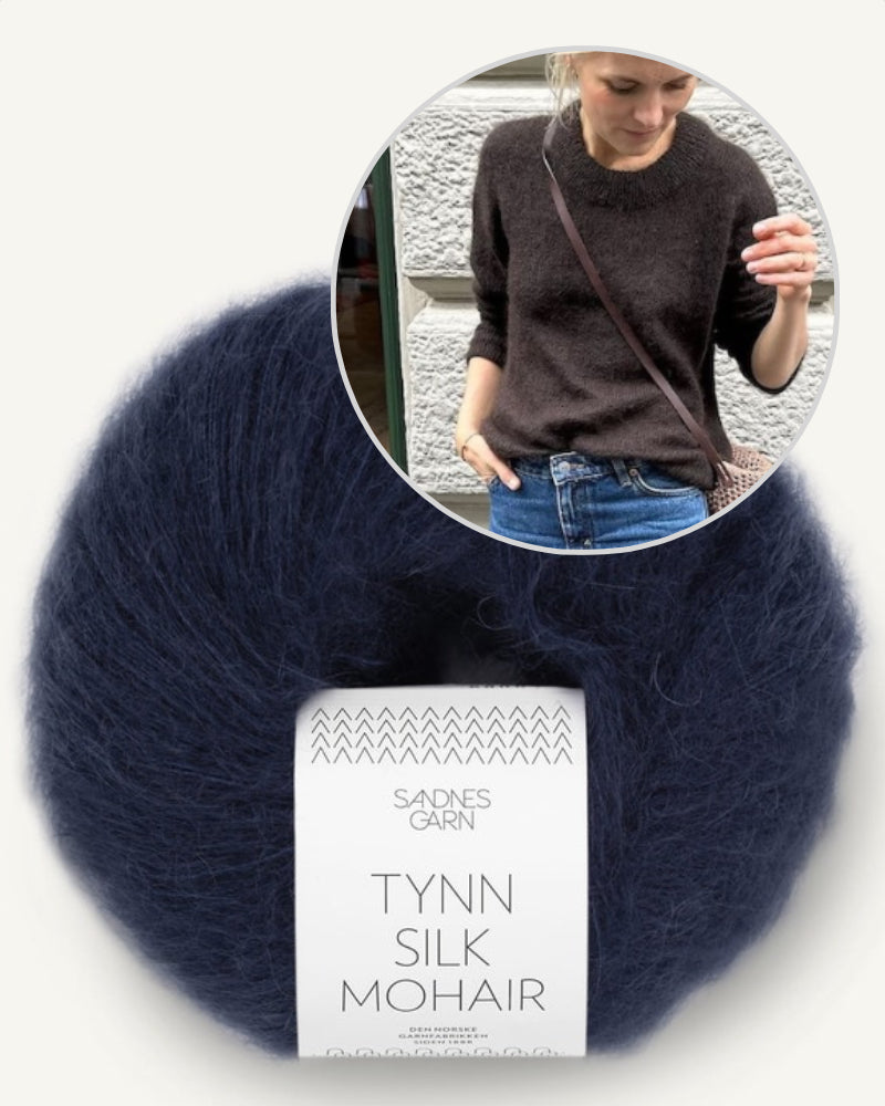 PetiteKnit Stockholm Sweater mit Tynn Silk Mohair von Sandnes Garn 10