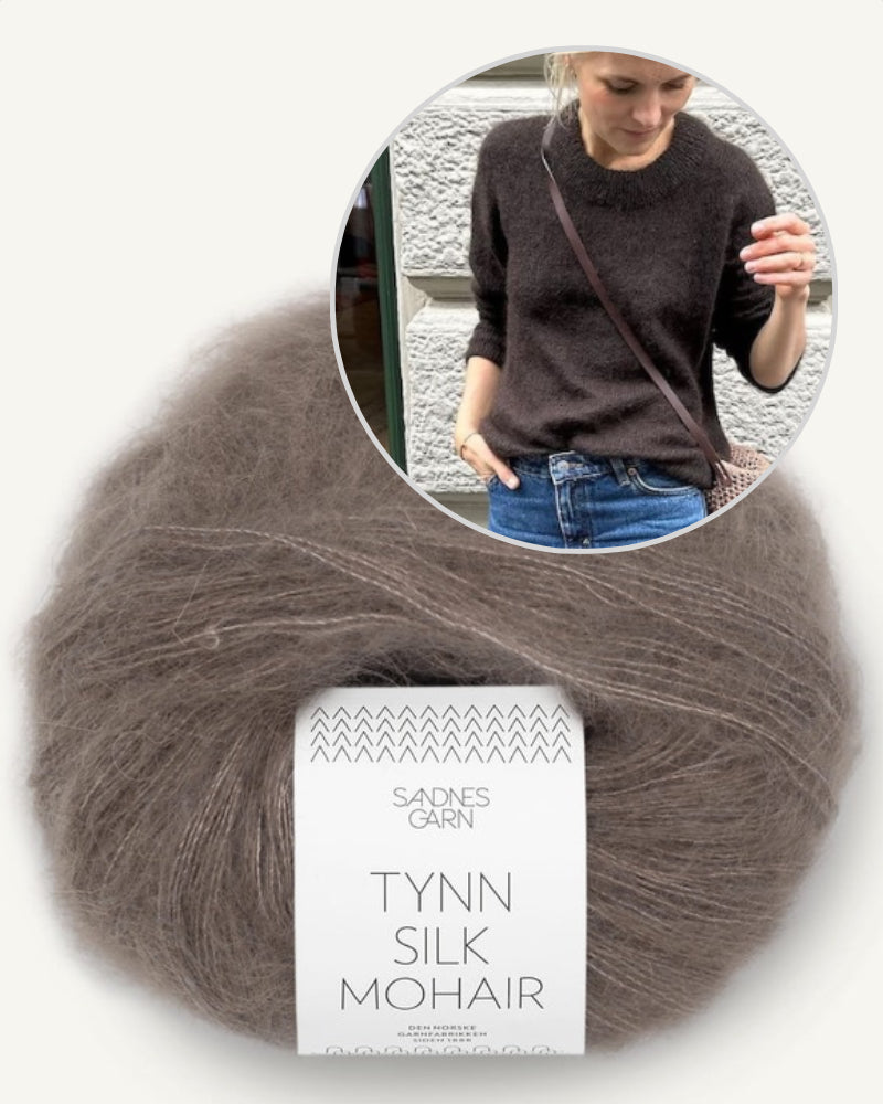 PetiteKnit Stockholm Sweater mit Tynn Silk Mohair von Sandnes Garn 13