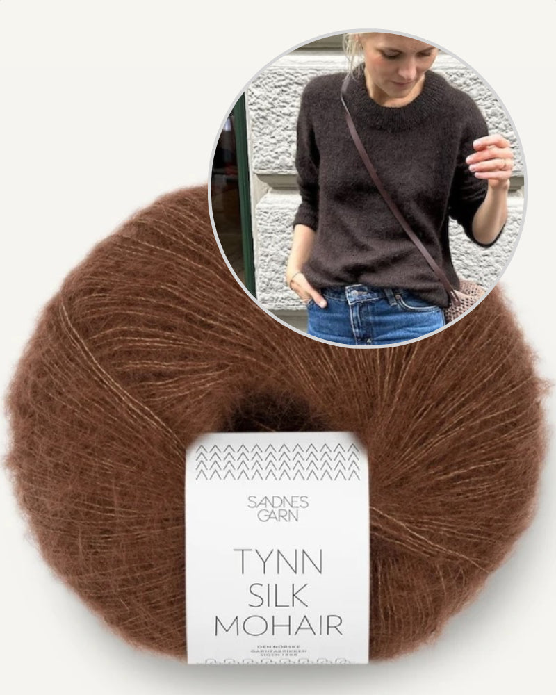 PetiteKnit Stockholm Sweater mit Tynn Silk Mohair von Sandnes Garn 11