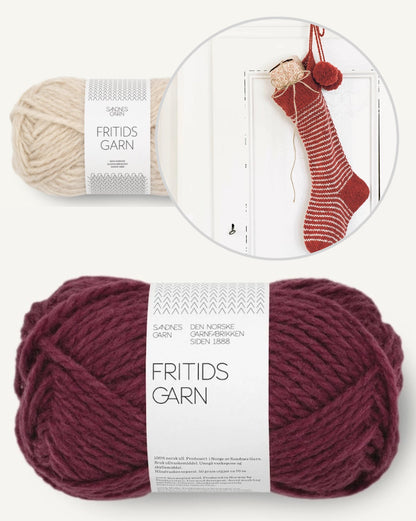 Streifen Weihnachtssocke | bezaubernd feierlich aus Fritidsgarn von Sandnes Garn