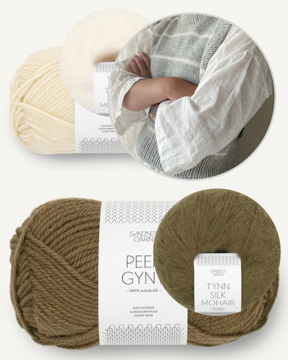 Sunde Slipover | wunderschöne Streifen aus Peer Gynt und Tynn Silk Mohair von Sandnes Garn