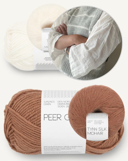 Sunde Slipover | wunderschöne Streifen aus Peer Gynt und Tynn Silk Mohair von Sandnes Garn