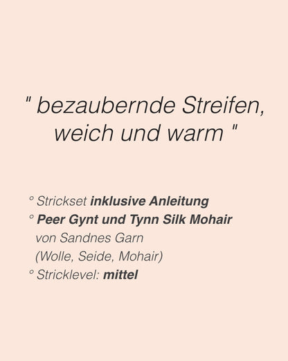 Sunde Slipover | wunderschöne Streifen aus Peer Gynt und Tynn Silk Mohair von Sandnes Garn