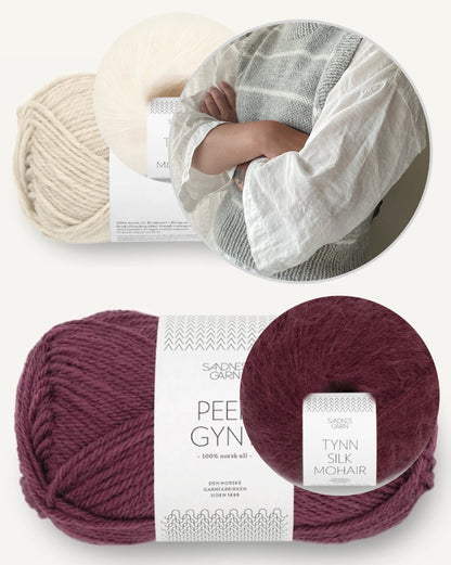 Sunde Slipover | wunderschöne Streifen aus Peer Gynt und Tynn Silk Mohair von Sandnes Garn