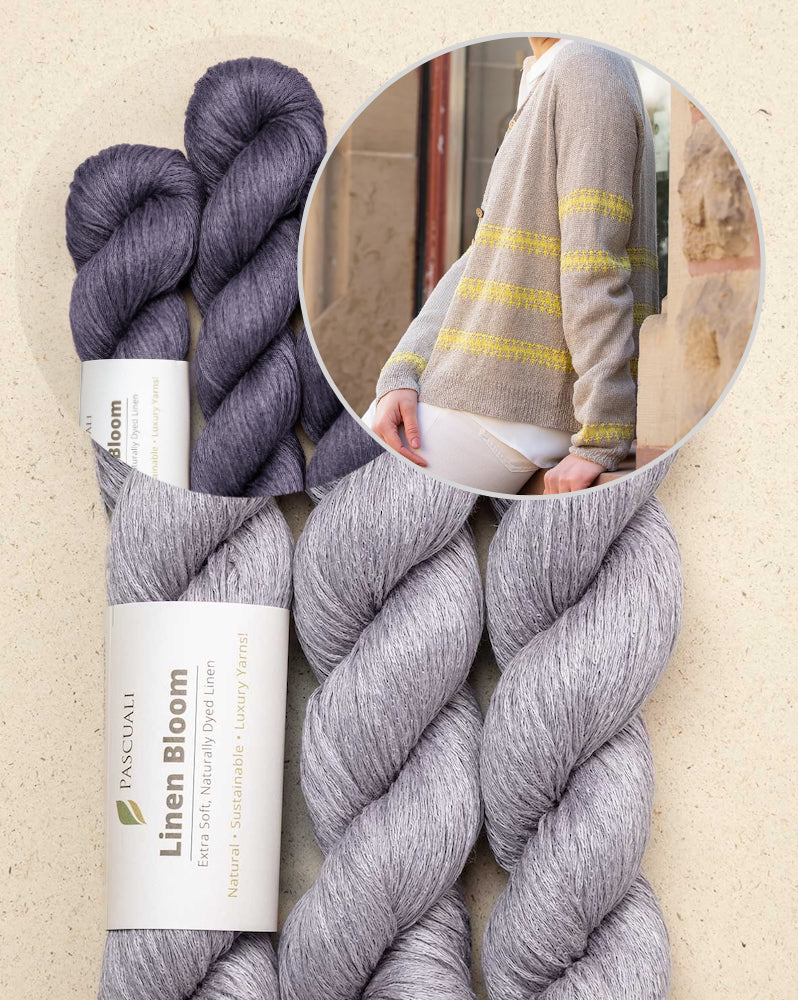 Sunline Cardigan | teksturerede sommerstriber i Linen Bloom fra Pascuali