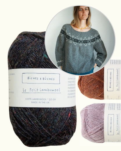 Džemperis Nr. 74 | klasisks, smalks raksts no Le Petit Lambswool dzijas, ko ražo Biches & Buches