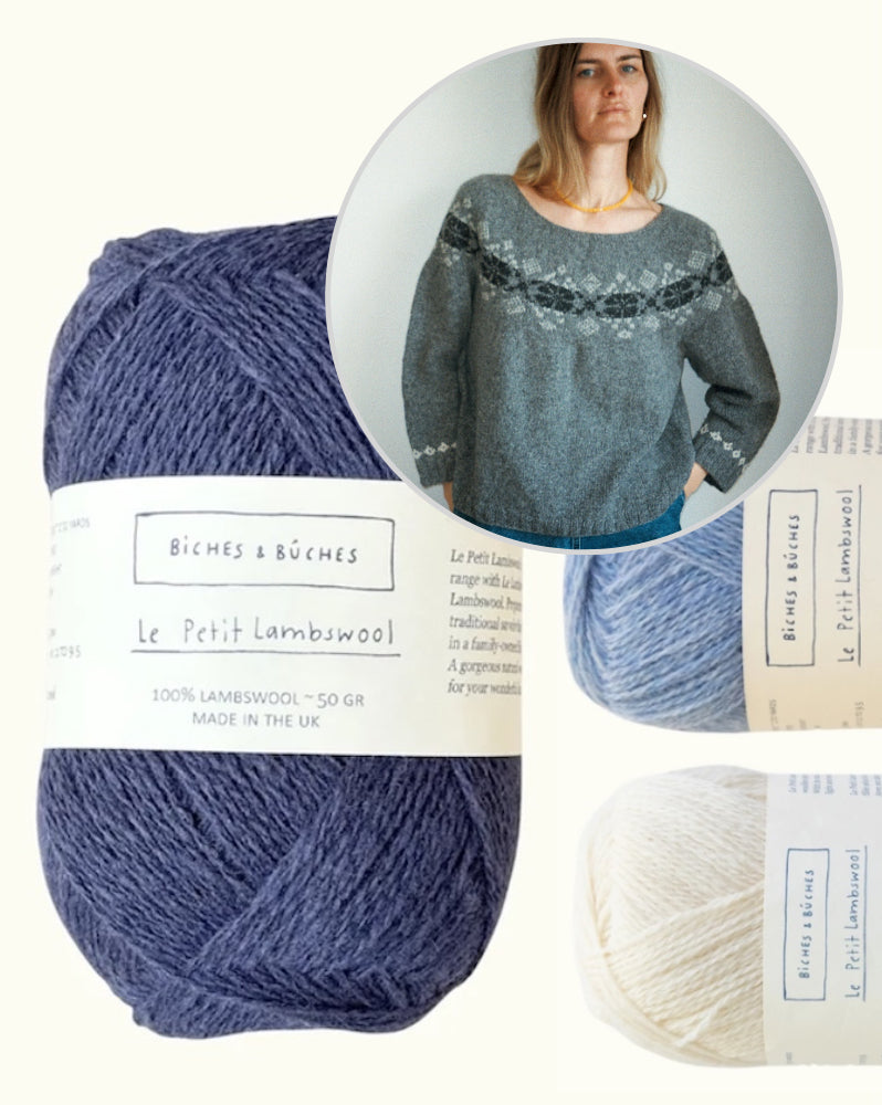 Džemperis Nr. 74 | klasisks, smalks raksts no Le Petit Lambswool dzijas, ko ražo Biches & Buches