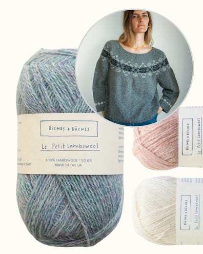 Džemperis Nr. 74 | klasisks, smalks raksts no Le Petit Lambswool dzijas, ko ražo Biches & Buches