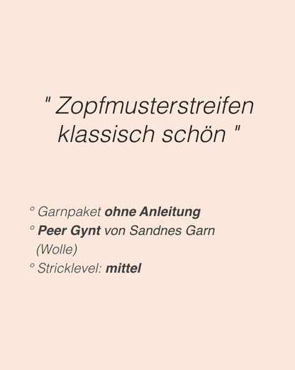 The Sascha Cardigan | feines Zopfmuster aus Peer Gynt von Sandnes Garn