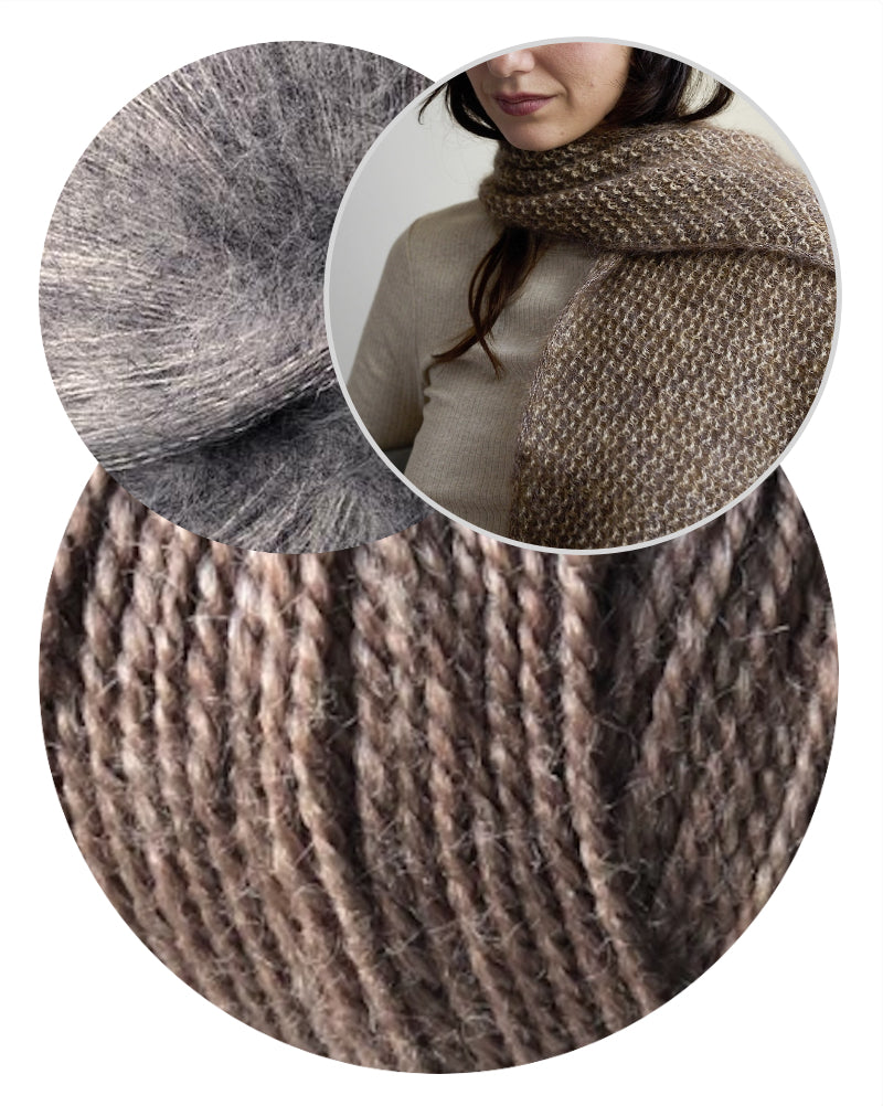 Thit Shawl | fin struktur av Wild & Soft och Kid Seta från Gepard Garn
