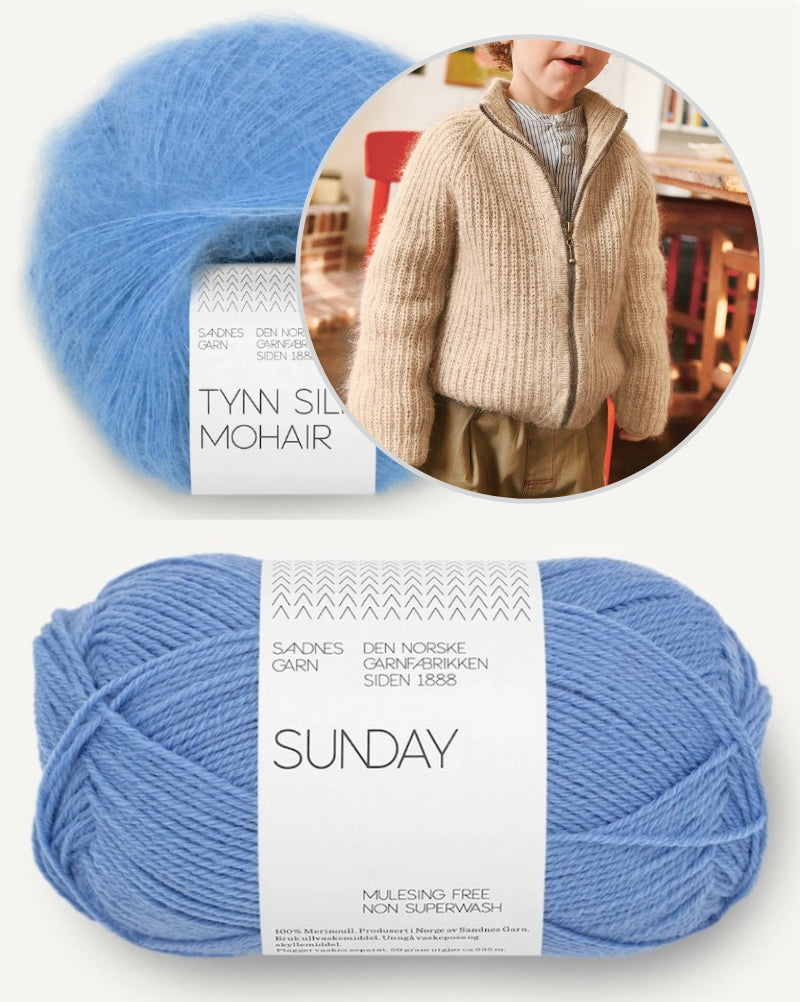 Tia Zipper Jacket Kids | Halbpatentjacke für jeden Tag aus Sunday und Tynn Silk Mohair von Sandnes