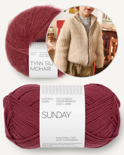 Tia Zipper Jacket Kids | Halbpatentjacke für jeden Tag aus Sunday und Tynn Silk Mohair von Sandnes