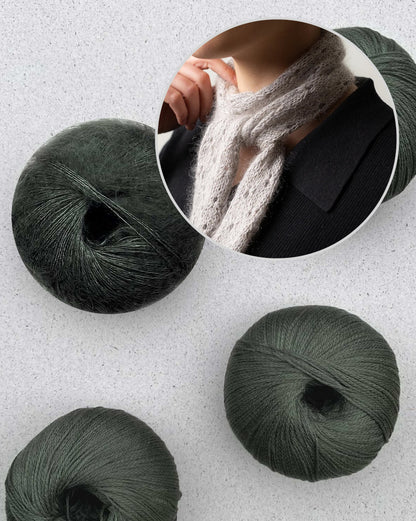Minischal Tide Eyelets | feines Muster aus Arctic Pearl und Mohair Bliss von Pascuali